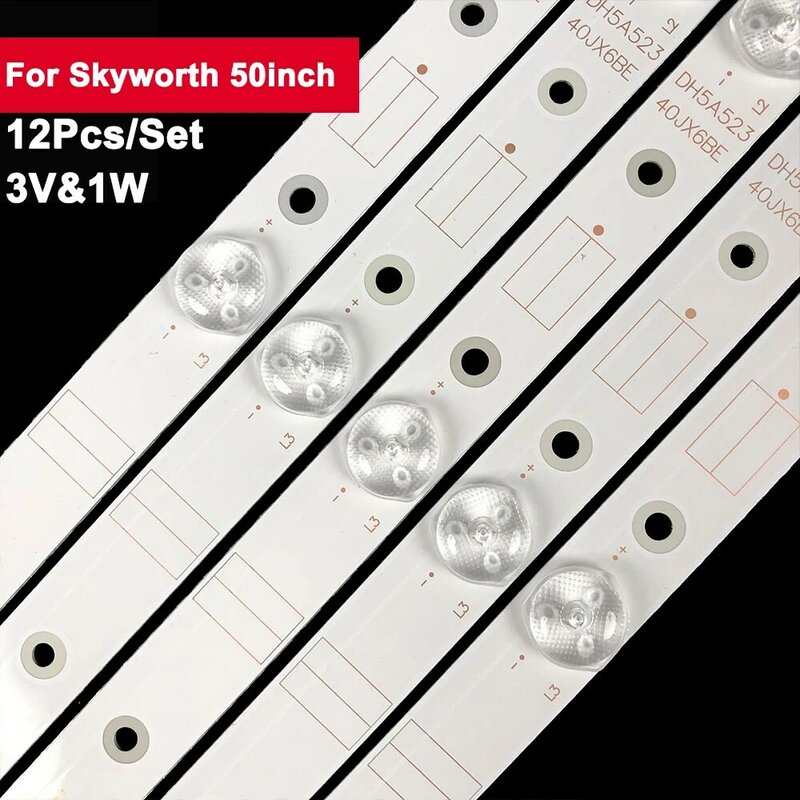 472Mm 3V Strip Lampu Latar Led untuk Skyworth 50 Inci 5800-W50004-0P00 12 Buah/Set Perbaikan Aksesori Tv 50UH5500 50UH5530