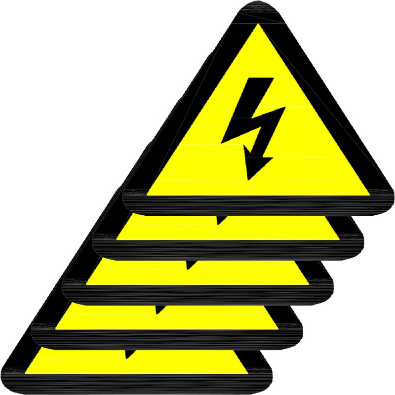 20 fogli etichette con Logo ammortizzatori elettrici attrezzature decalcomanie etichetta avvertenza ad alta tensione attenzione