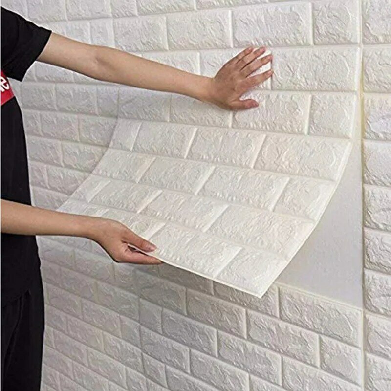Foam Room Decor 70cmX1m Waterproof Wall Stickers DIY Wallpaper Self-adhesive Bedroom Decoration Classic Brick Pattern 3D Home