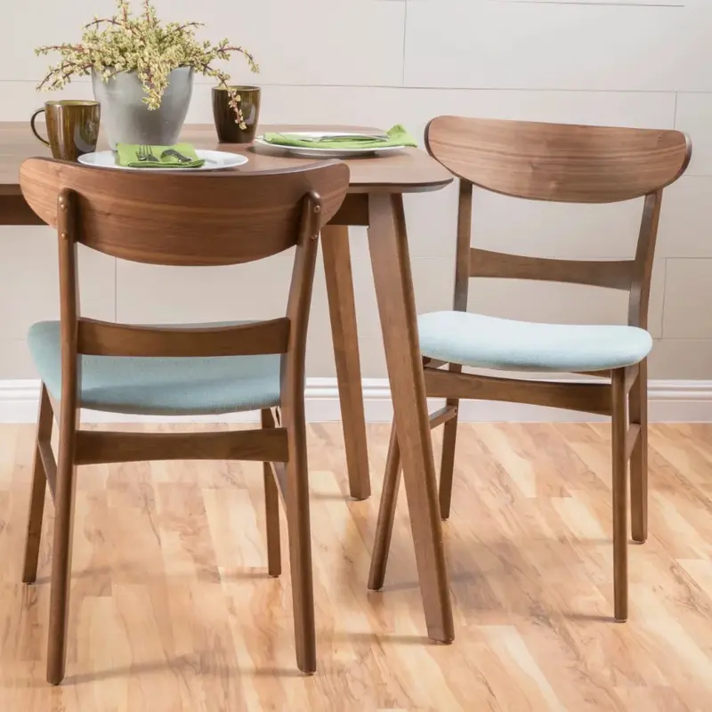 Lot de 2 chaises de salle à manger naturelles, couleur menthe, mobilier d'intérieur moderne pour la cuisine