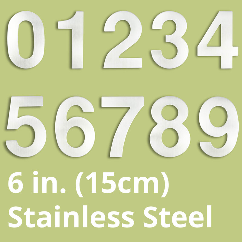 4 / 5/ 6 in. House Number Zinc Alloy Aluminum Stainless Steel Black Silver White Golden