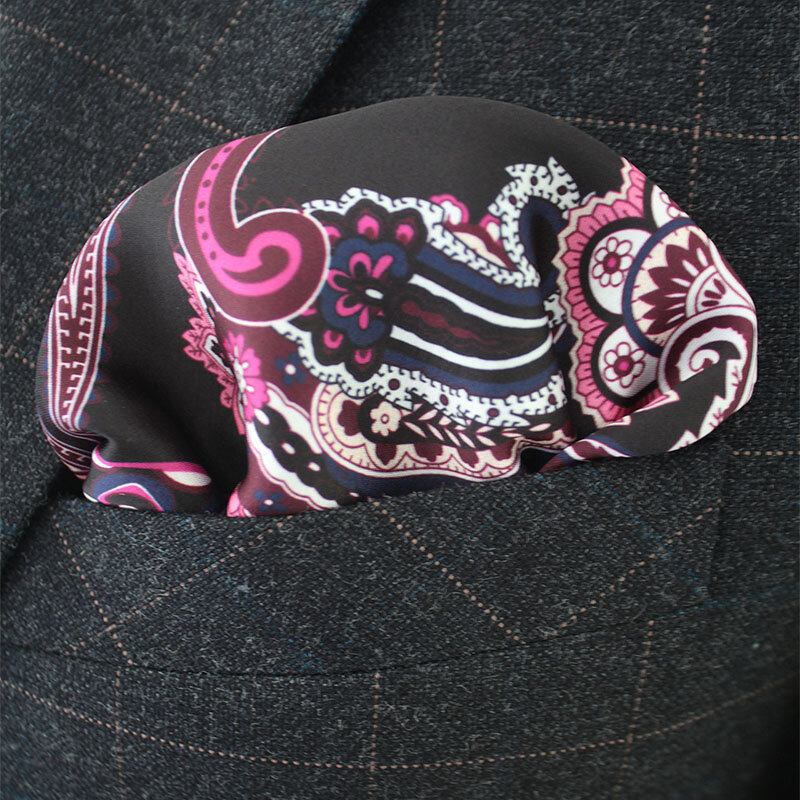 남자 손수건, 48 색상, 페이즐리 디자인 물떼새 모양 격자 무늬 프린트 매칭 포켓 스카프, 패션 액세서리