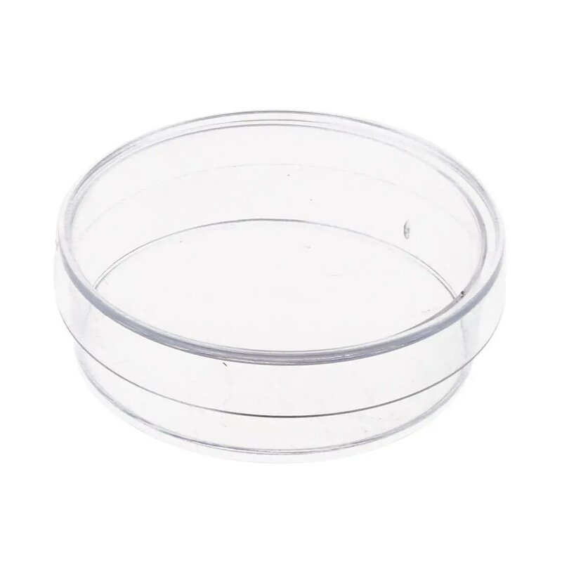 10 buah. Piring Petri plastik steril 35mm x 10mm dengan tutup untuk ragi piring LB (warna transparan)