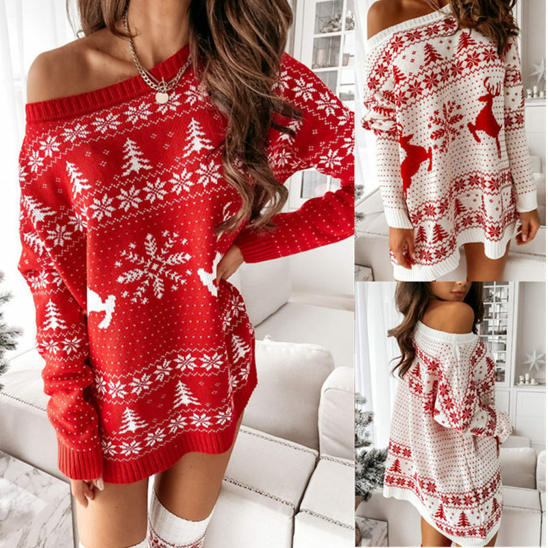 Женский вязаный жаккардовый Рождественский свитер, осенне-зимние свободные повседневные универсальные пуловеры с длинным рукавом, модная женская уличная одежда