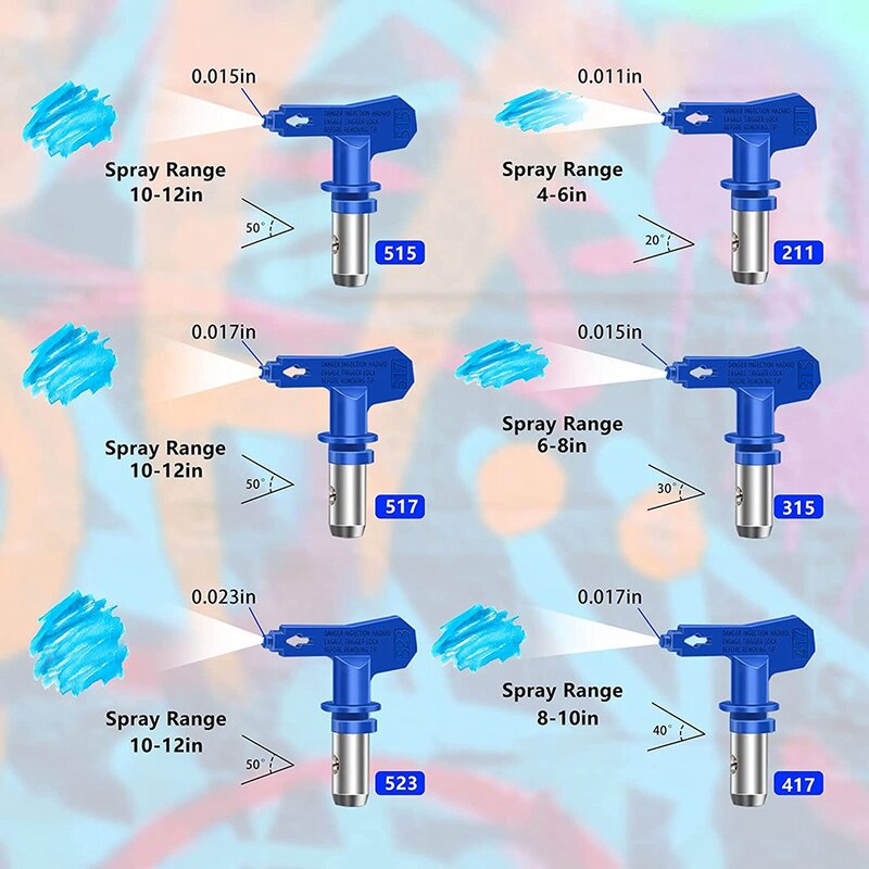 Set di ugelli per vernice Airless, punte Spray reversibili punte per ugelli per spruzzatore di vernice Airless spruzzatore Airless parti della macchina di spruzzatura