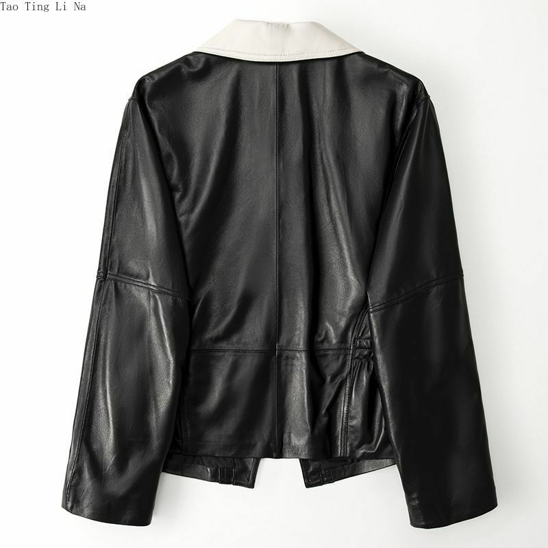2023 Women New Fashion Real Sheep Leather Coat Genuine Leather Sheepskin Jacket H17