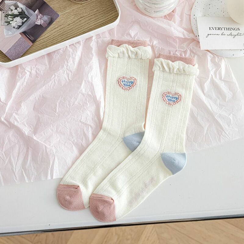 Refreshing Thin Breathable Transparent Laciness Socks Korean Style Socks Women Glass Silk Socks Cartoon Print Hosiery