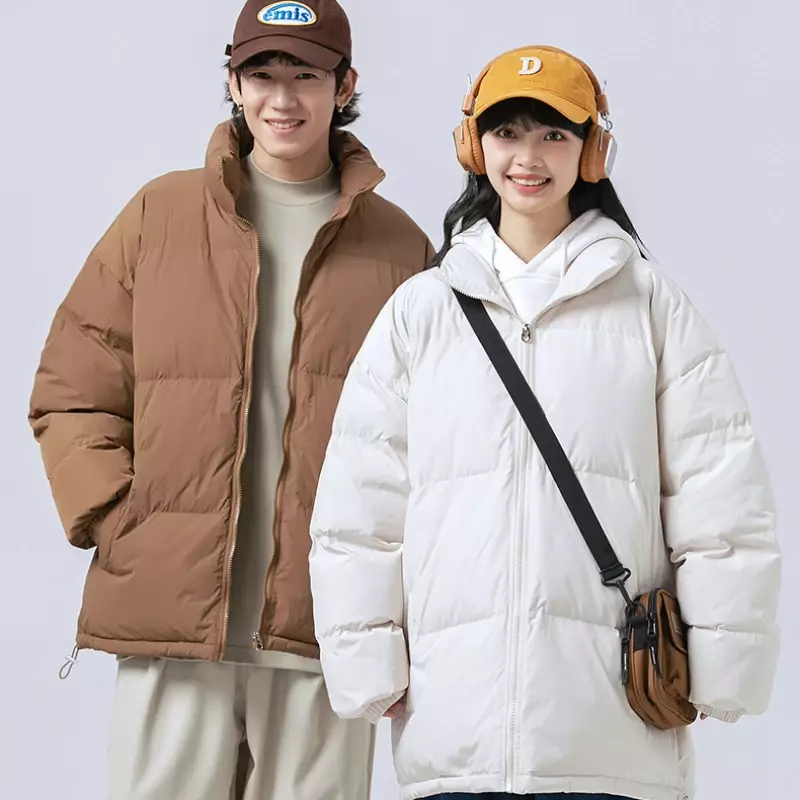 남성용 스탠드업 칼라 면 재킷 코트, 겨울 신상 빵 의류, 패션 단색, 다목적 의류