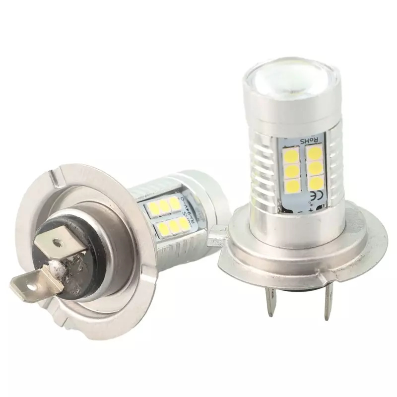2pcs/set H7 Car LED Headlight Bulb Kit 12V High/Low Beam Super Bright 6000K 360 Degrees Full Angle White Light Universal