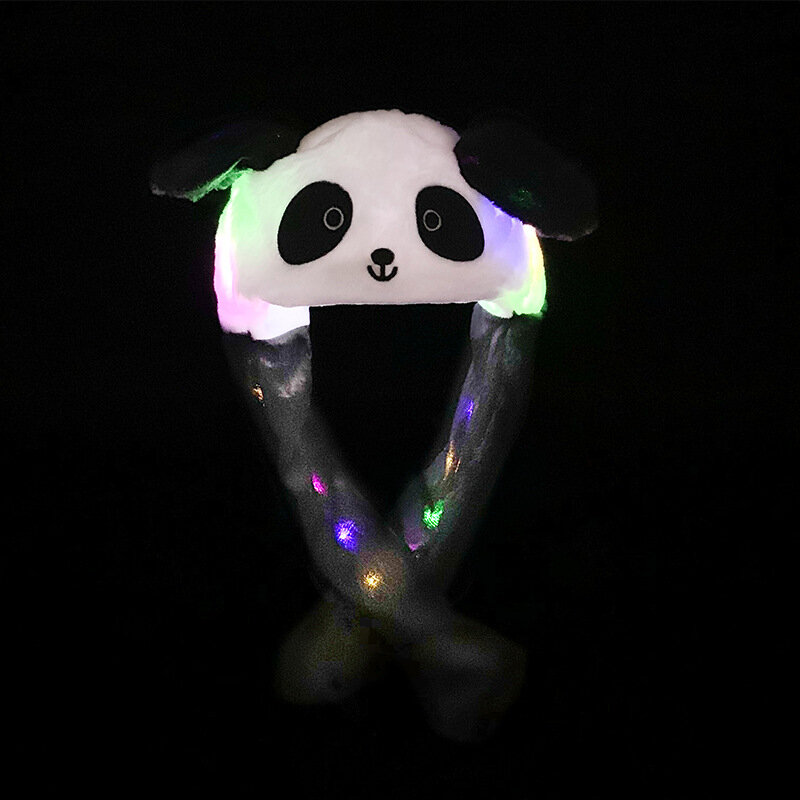 Glowing Plush Moving Rabbit Hat Glowing Hat and Ear Moving Bunny Hat Cosplay Christmas Party Holiday Hat 5-18 Years and Adult