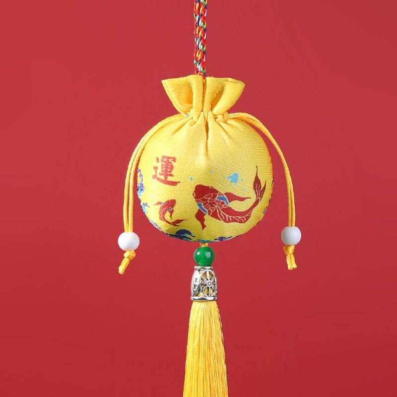 Wisząca szyja damska saszetka gładka z frędzlami dekoracja sypialni torba do przechowywania biżuterii zawieszka mała torebeczka dziewczyna w stylu chińskim