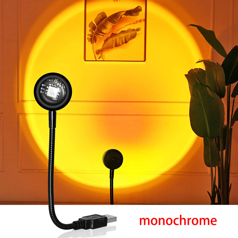 New Portable USB Sunset Light Led Night Lamp Galaxy Light Projector Bedroom Decor Lighting Youtube TikTok Live Decorative Lights