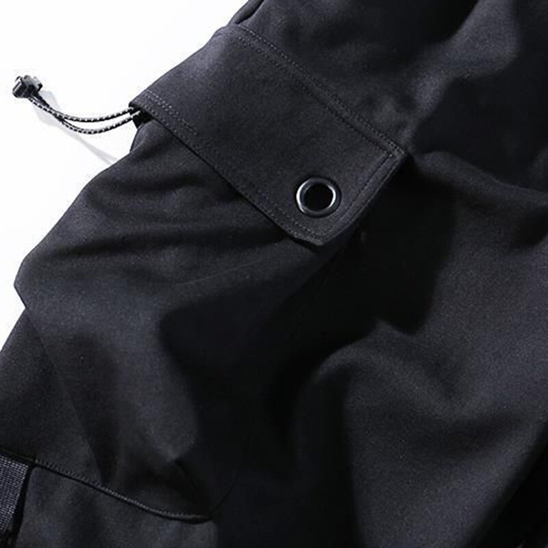 Luźne szarawary męskie spodnie Cargo Hip-Hop Outdoor Casual do kostek spodnie moda Streetwear kieszonkowe spodnie dresowe