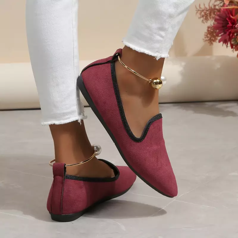 Comemore Fashion Casual Summer Shoes Sale Women 2024 Spring Autumn New Slip-on Comfortable Shoe Red Large Size Soft-soled Pointy