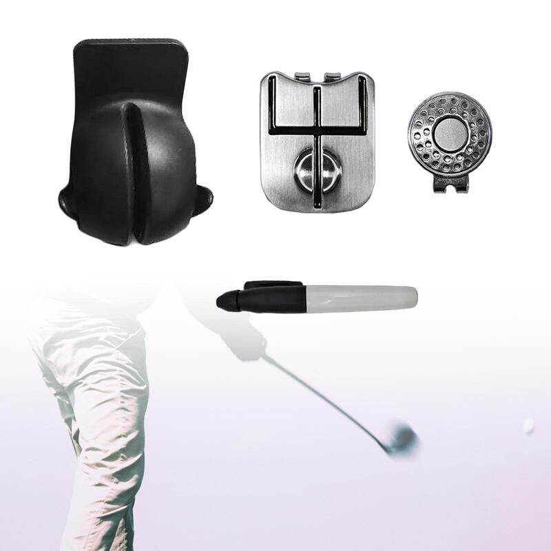 Golf Ball Mark Set Golf Putting Aid Magnetic Ball Marker for Beginner Adult