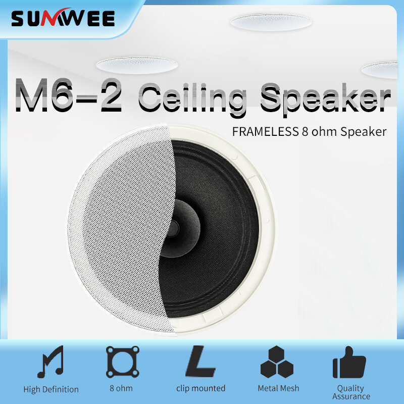 M6-2 домашние колонки, потолочные аудиоколонки для потолка, акустические системы с высоким качеством звука