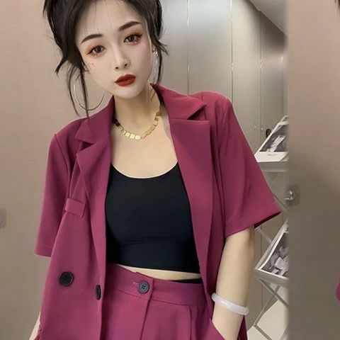 Fato de manga curta feminino, edição coreana, tendência da moda, novo, 2023, primavera e verão