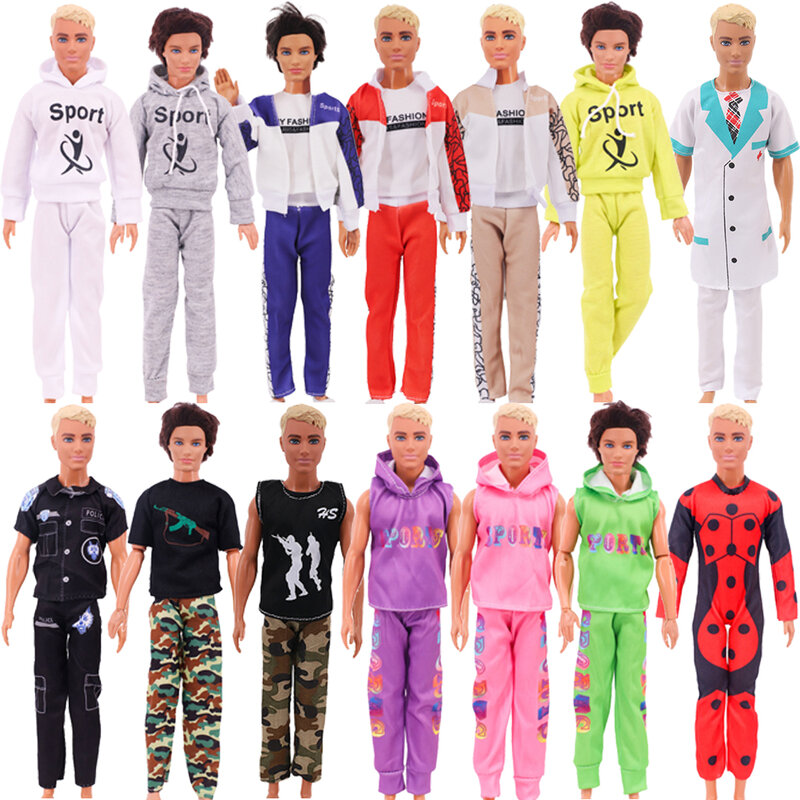 Ropa de muñeca Ken hecha a mano, camiseta y pantalones para Barbie, accesorios de vestir, ropa diaria de moda, juguetes para niñas, regalo de cumpleaños