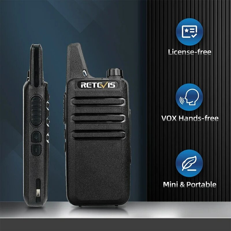 Retevis-Mini walkie-talkie RT622, estación de Radios bidireccional portátil sin licencia para restaurante, venta al por menor, 2 piezas, VOX, USB, PMR 446, FRS