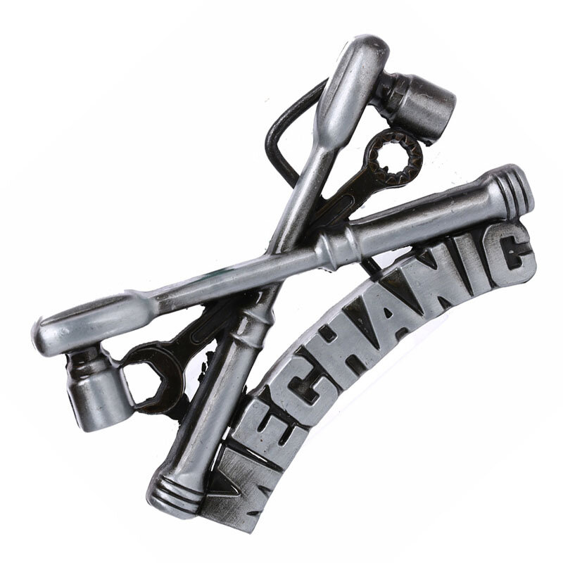 Hebillas de cinturón de Metal para hombre, llave inglesa de trabajo mecánico Muscular occidental