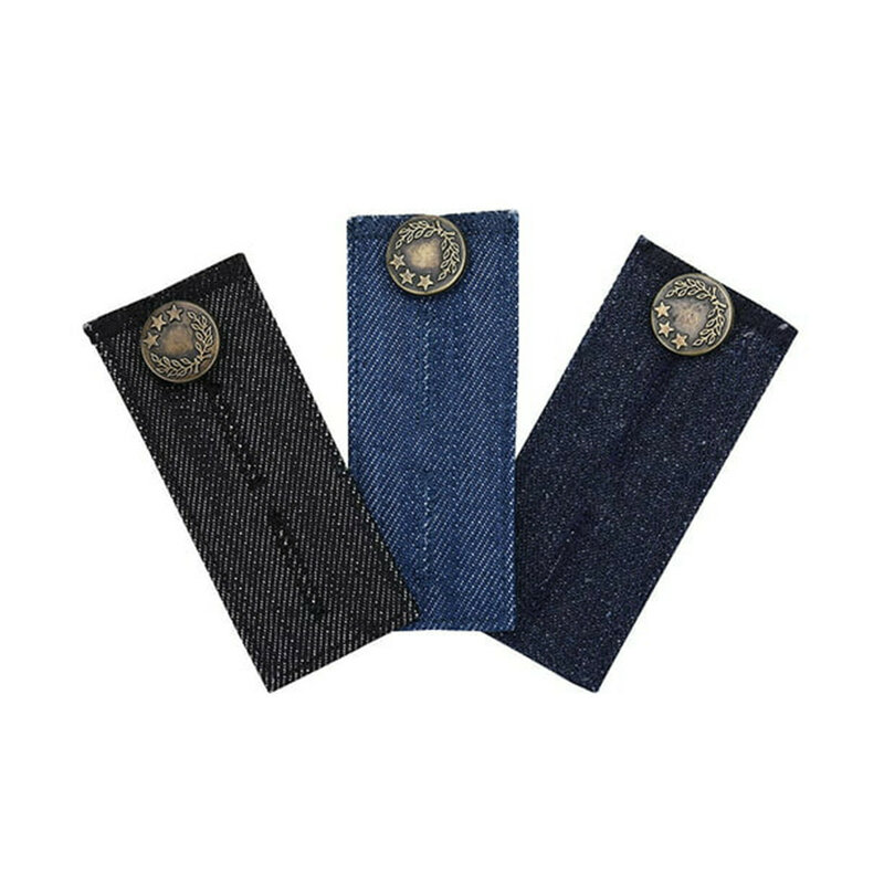 3 buah kancing dapat disesuaikan Jeans tombol pinggang dapat ditarik pita perpanjang gesper celana ikat pinggang Expander