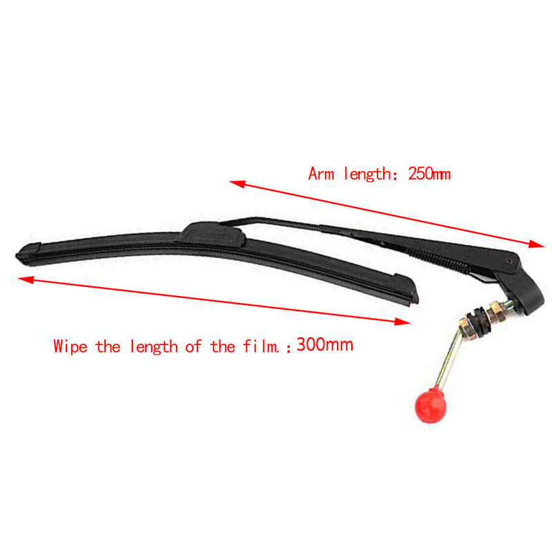 250/300mm Hand Operated Front Windshield Wiper Manual Wiper Universal Wiper Kit for Agricultural Vehicles ATVs UTV Car Wipe Kit