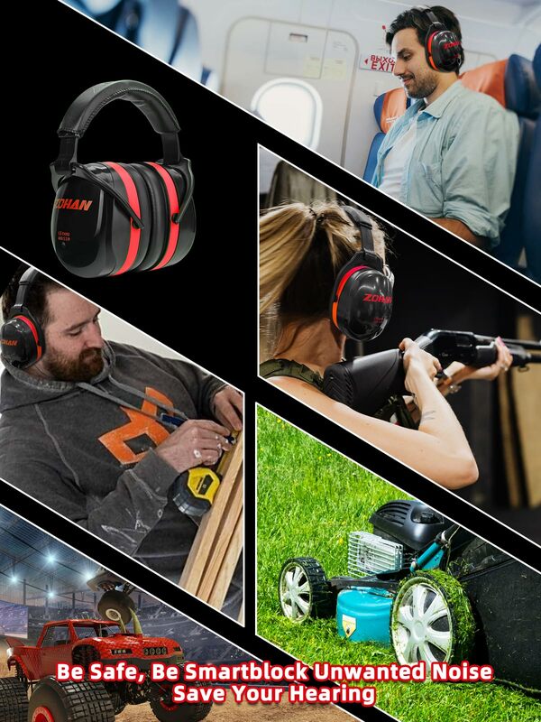 ZOHAN-orejeras con reducción de ruido, protección auditiva, protectores de oídos de seguridad, NRR 28dB para tiro con autismo, fuegos artificiales
