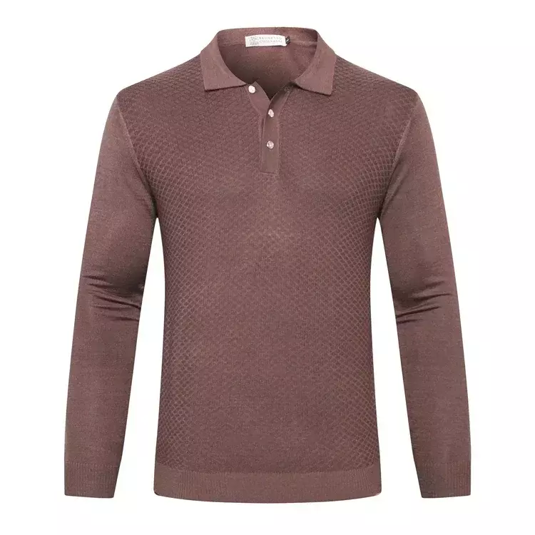 BillionAire-OECHSLI Camisola de malha masculina, camisola quente com botão, tricô confortável, tamanho grande, M-5XL, nova moda, alta qualidade, 2020