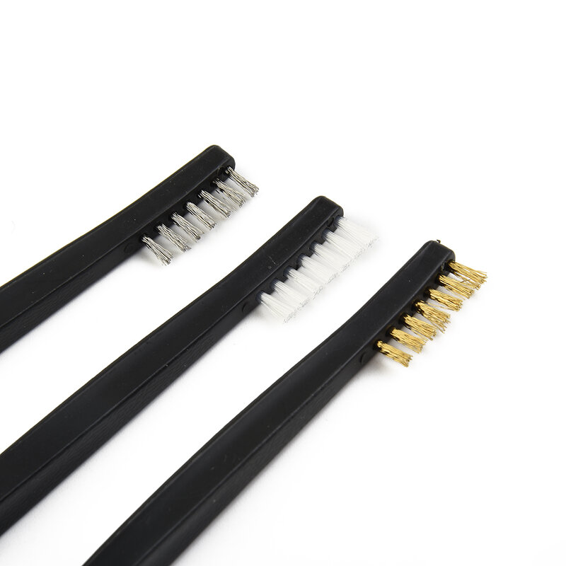 Stainless Steel+Brass+Nylon Wire Brush Kit Double Head Mini Steel Brass Wire Brush Bristal Polishing Metal Rust Tools