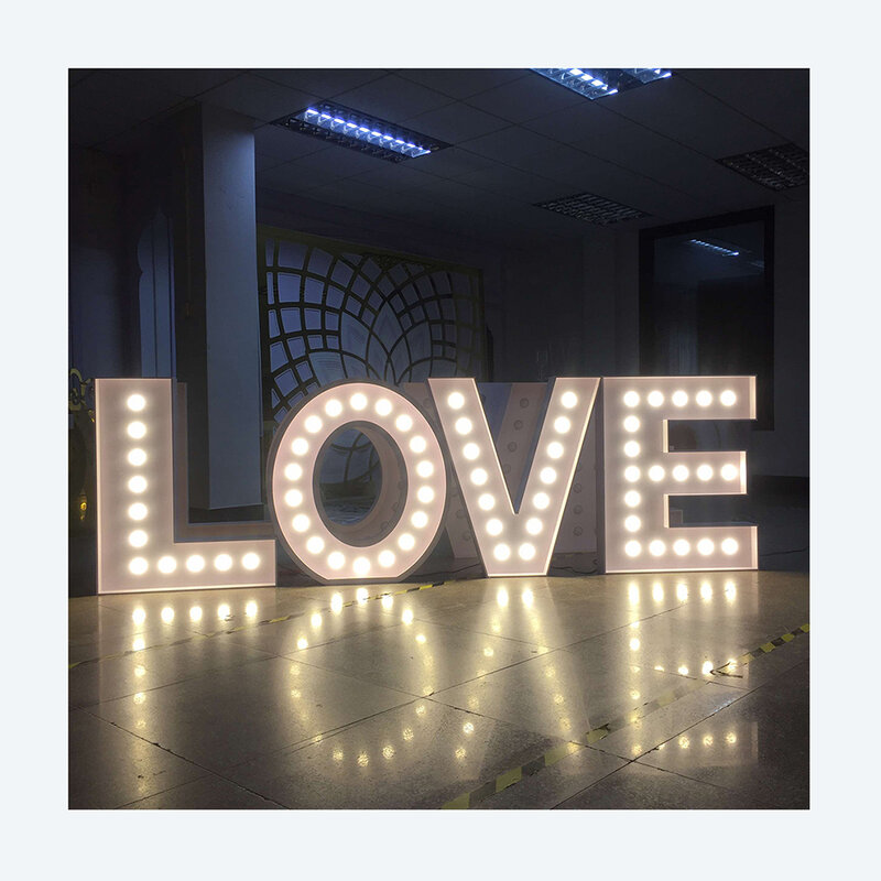 Personalizado Amor Luzes LED, PVC, Decoração Do Casamento, Número Da Carta Para O Evento, Preço De Fabricação