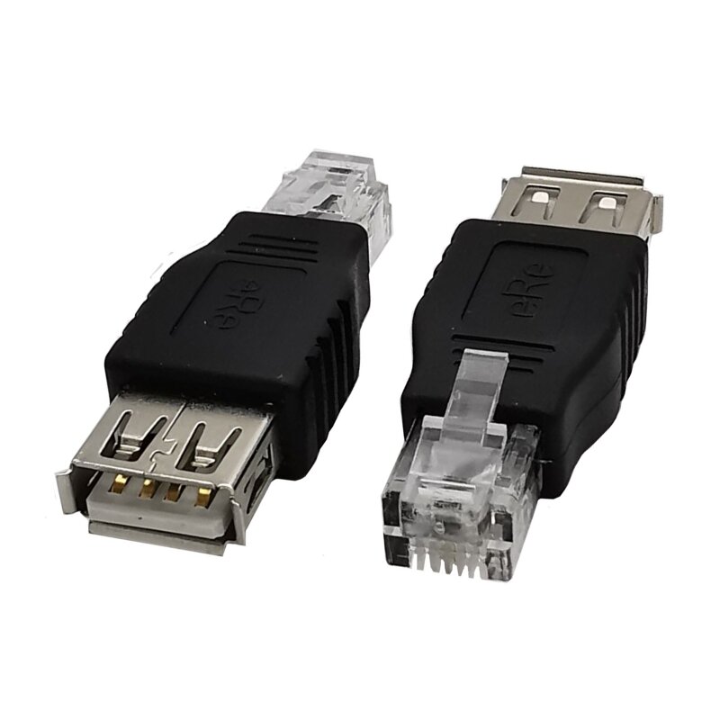 USB 2.0 USB-A メス RJ11 6P2C オス イーサネット ネットワーク電話コネクタ アダプタ