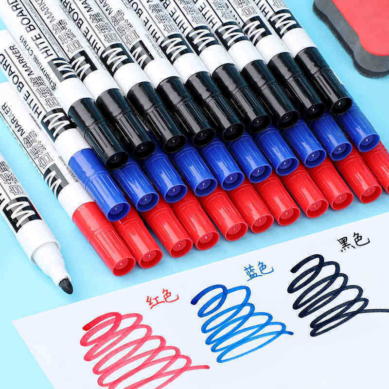 30Pcs Whiteboard Pen Can Be Erased Marker Pens Non-toxic Large-capacity Pen For Teacher Water-based Drawing Board Pen
