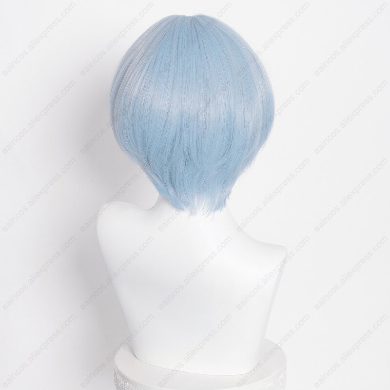 Anime EVA  Ayanami Rei Cosplay Halloween Party Wig Short Light Blue Wigs Heat Resistant Synthetic Hair
