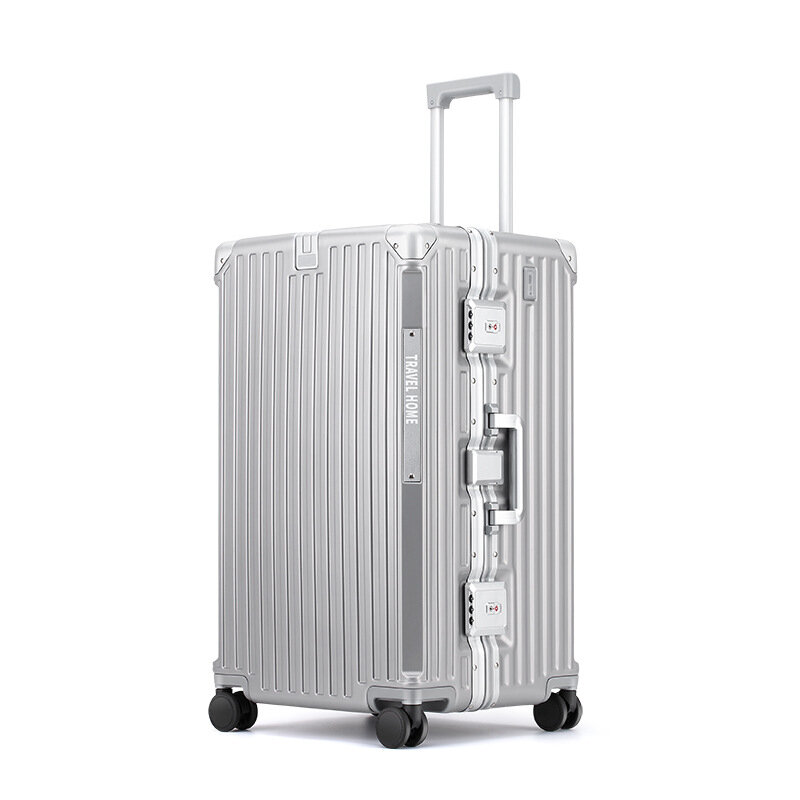 Koper perjalanan multi-fungsi, ukuran besar, koper bingkai aluminium, koper Roda Universal ukuran plus, tas asrama