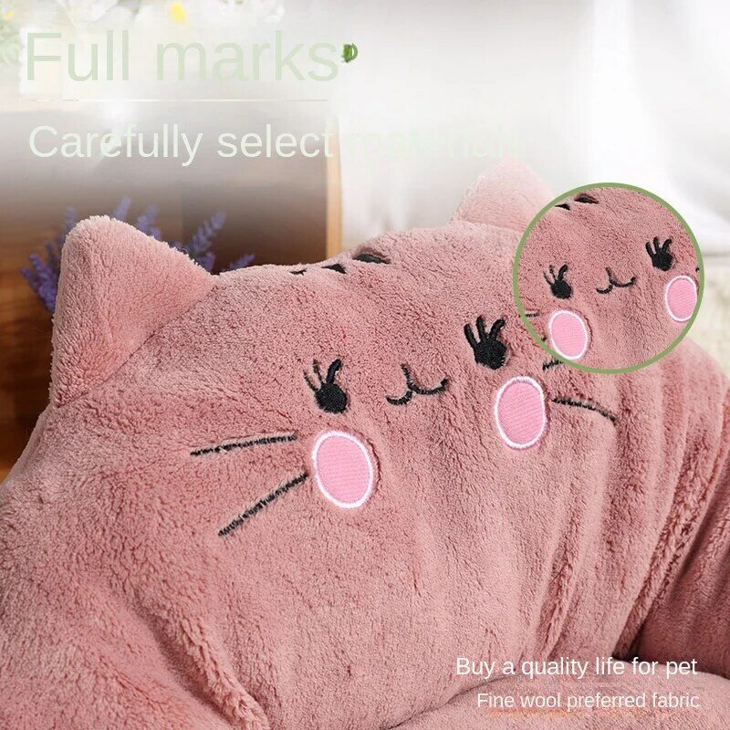 Plush Dog Bed Small Pet Products Dog Bed Small Sofa Pet Kennel Mat Puppy Cat-Related Products Basket Blanket Accessories