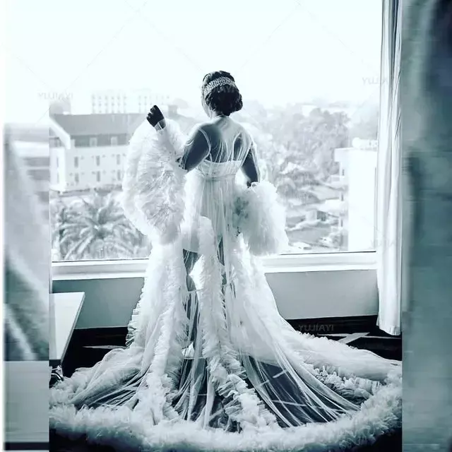 Abiti da ballo da sposa abiti premaman per servizio fotografico abito trasparente Tulle gonfio abiti da doccia per bambini premaman pigiama Boudoir da donna