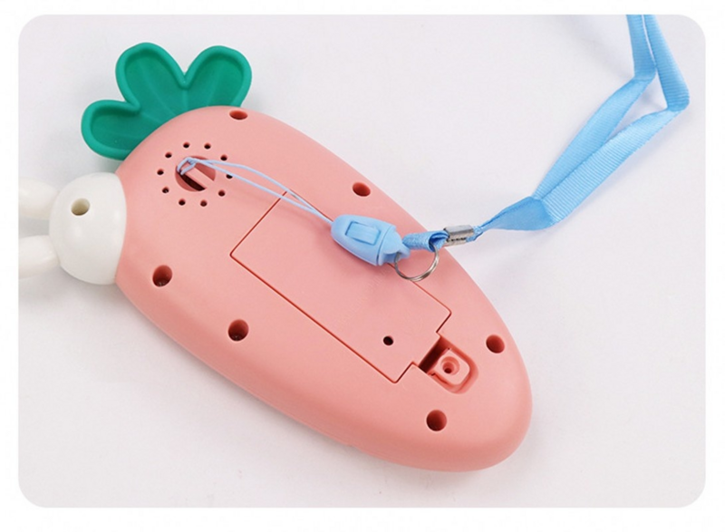 Creativo cartone animato coniglio carota simulazione musica telefono giocattoli Silicone può masticare telefoni cellulari educazione del bambino apprendimento puntelli regali