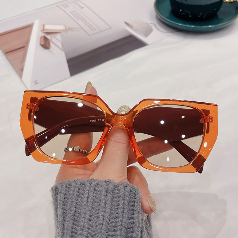 LONSY moda ponadgabarytowych prostokąt okulary kobiety luksusowa marka kwadratowe okulary odcienie kobiet óculos Feminino De Sol UV400