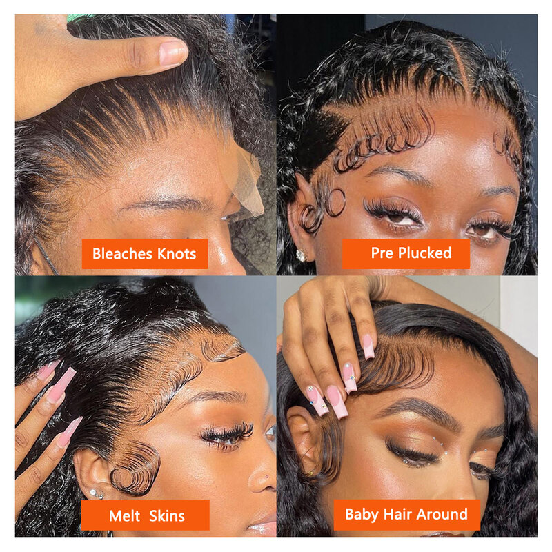 Loose Deep Wave Lace Frontal Wig HD Lace Human Hair Wigs For Black Women 32 34 Inch 13x4 Lace Frontal Wigs With Baby Hair Around