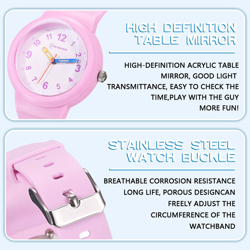 Детские часы UTHAI CA03, Модные Простые Спортивные удобные водонепроницаемые высококачественные кварцевые часы для мальчиков и девочек