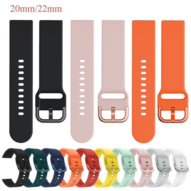 Cinturino per orologio per Amazfit GTS-GTR-4-3-2-2e-Mini-Pro-stratos 2 3 cinturino sportivo in Silicone bracciale Amazfit bip-U-S-3-pro 20mm 22mm cinturino