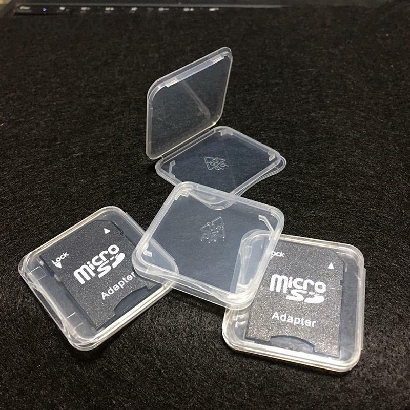 Caja de UDS SD de plástico transparente, 10 funda para tarjeta de memoria, almacenamiento, tarjeta de memoria, Protector de soporte de funda transparente
