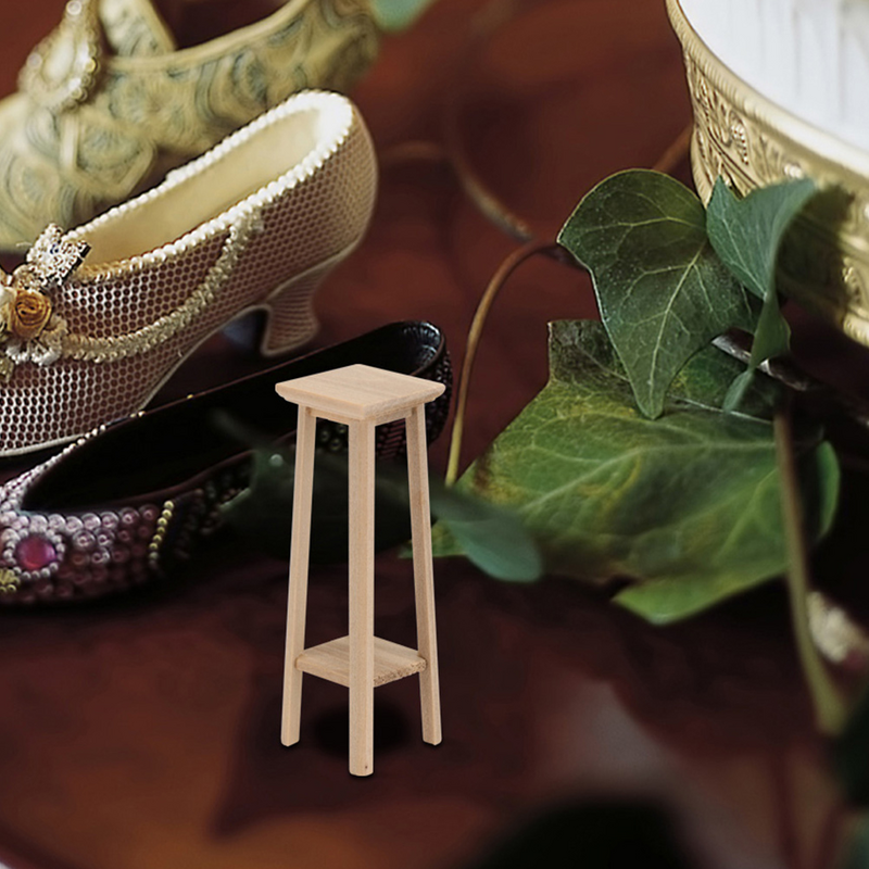 Miniatura Bar Stool, Mini Flower Pot Rack Stand, Storage Stool, Decorativo Casa Acessório