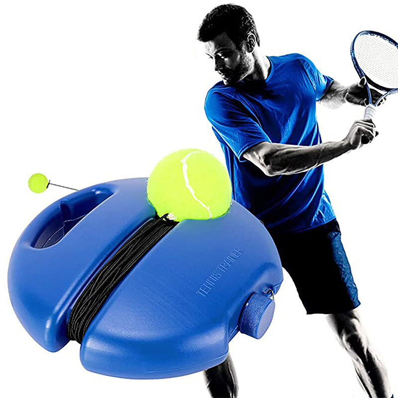 ฐานช่วยฝึกเทนนิสสำหรับงานหนักพร้อมเชือกยางยืดอุปกรณ์ฝึกซ้อมแบบเด้งสำหรับฝึกเทนนิสคู่หู