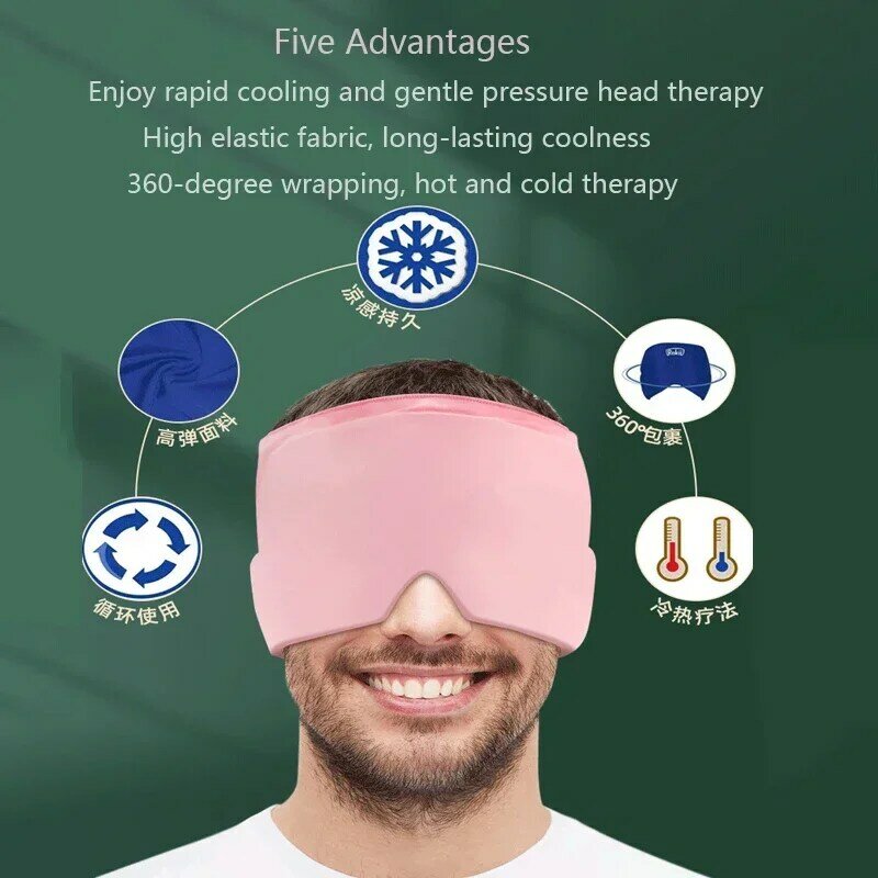 Masque de sauna pour les instituts de maux, bonnet de thérapie contre les migraines, tête de glace, rond-pack, chaud et froid