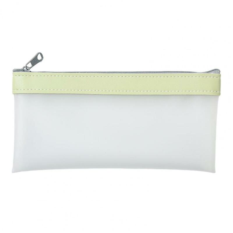 Bolsa de papelería a la moda, resistente al agua, Flexible, 4 colores, suave, con cremallera, para lápices