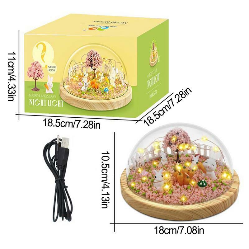 DIY Night Light Kit Cute 3D DIY Lantern Art Kit Arts And Crafts Lamp Project Make Your Own Night Light With Bunny Toy for Kids