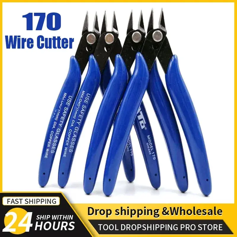 170 Wire Cutter DIY Trimmer Diagonal Side Cutting Cable Nippers Vermelho Azul Alicates Mão Mini Snips Flush Nipper Trimmer Ferramentas Manuais