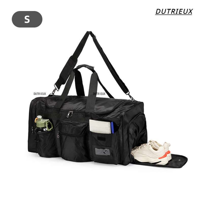 Bolsa de ginástica de viagem ao ar livre com bolso para sapatos para homens, bolsa multifunções de ombro crossbody, mochila esportiva casual