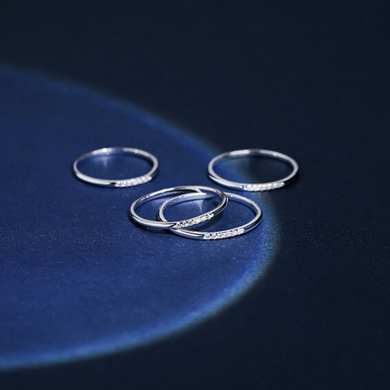 SOFTPIG Echt 925 Sterling Silber Zirkon Runde Geometrische Ring Für Mode Frauen Nette Feine Schmuck Minimalistischen Zubehör Geschenk